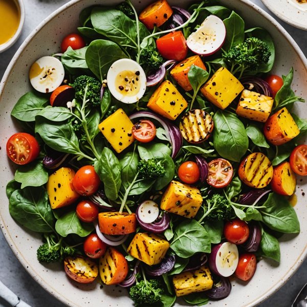 Quelles astuces pour une salade de légumes rôtis avec une vinaigrette au miel et moutarde ?