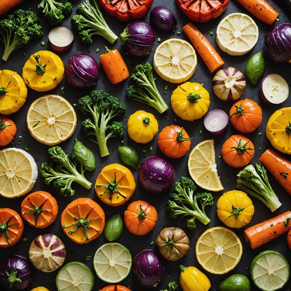 Quelles sont les meilleures techniques pour des légumes rôtis sans huile pour un plat faible en calories?